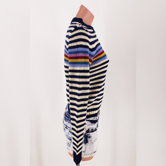 COPPER KEY Rainbow Striped Chunky Knit Sweater - Picture 3 of 9